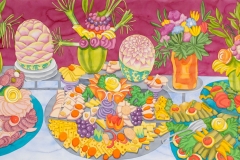 The Feast, watercolour, 110x260 cm, 2012